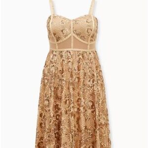 Torrid Gold Sequin Dress  size 10